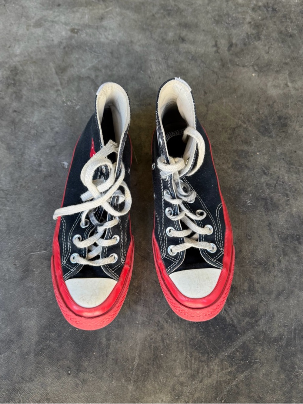 Converse x COMME des GARCONS PLAY Chuck 70 High Black Red Sole Men’s Size 4 US - Picture 3 of 6